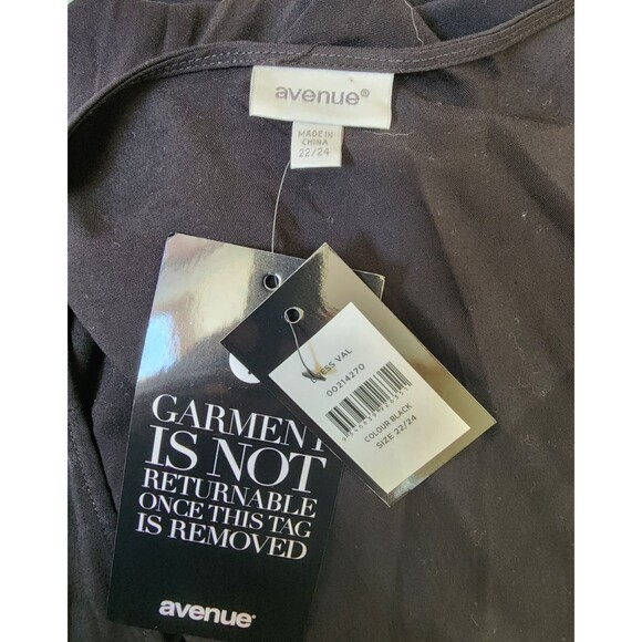 AVENUE Black Viscose Maxi Dress Size 22/24 NWT Full Flowy Ruched - Picture 8 of 11